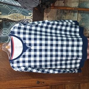 St. John's Bay Blue and White Checkered Sweatshirt
